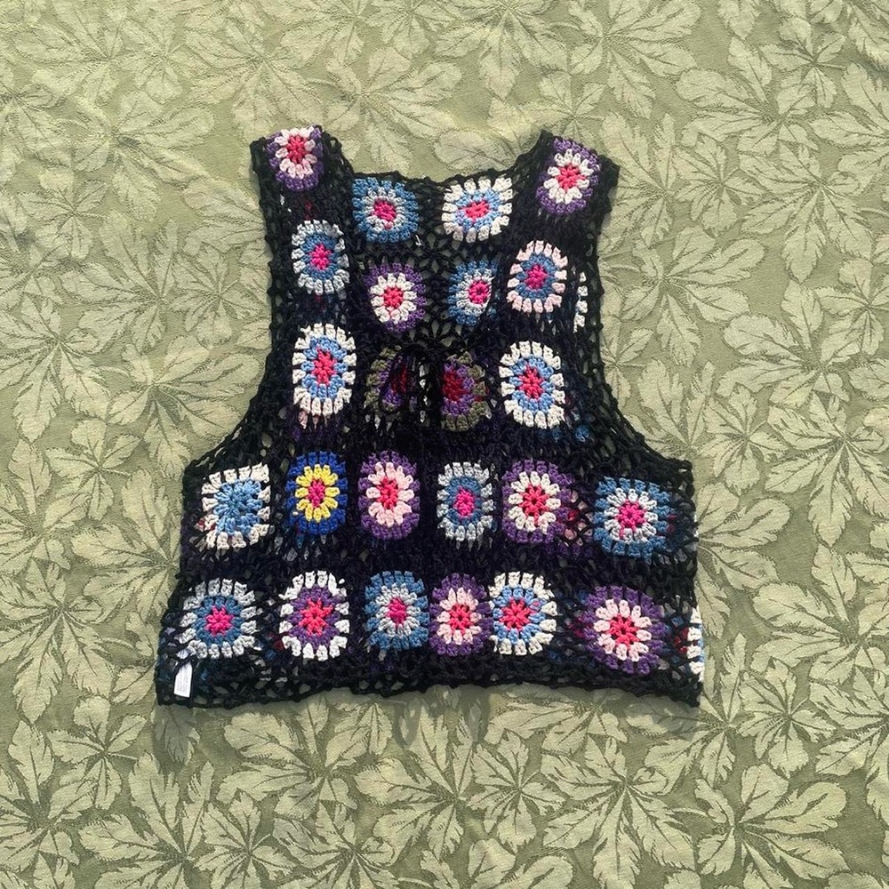 Colorful Crochet Sleeveless vest